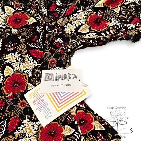 LuLaRoe Perfect T Floral Pattern Size XXS - Picture 5 of 10